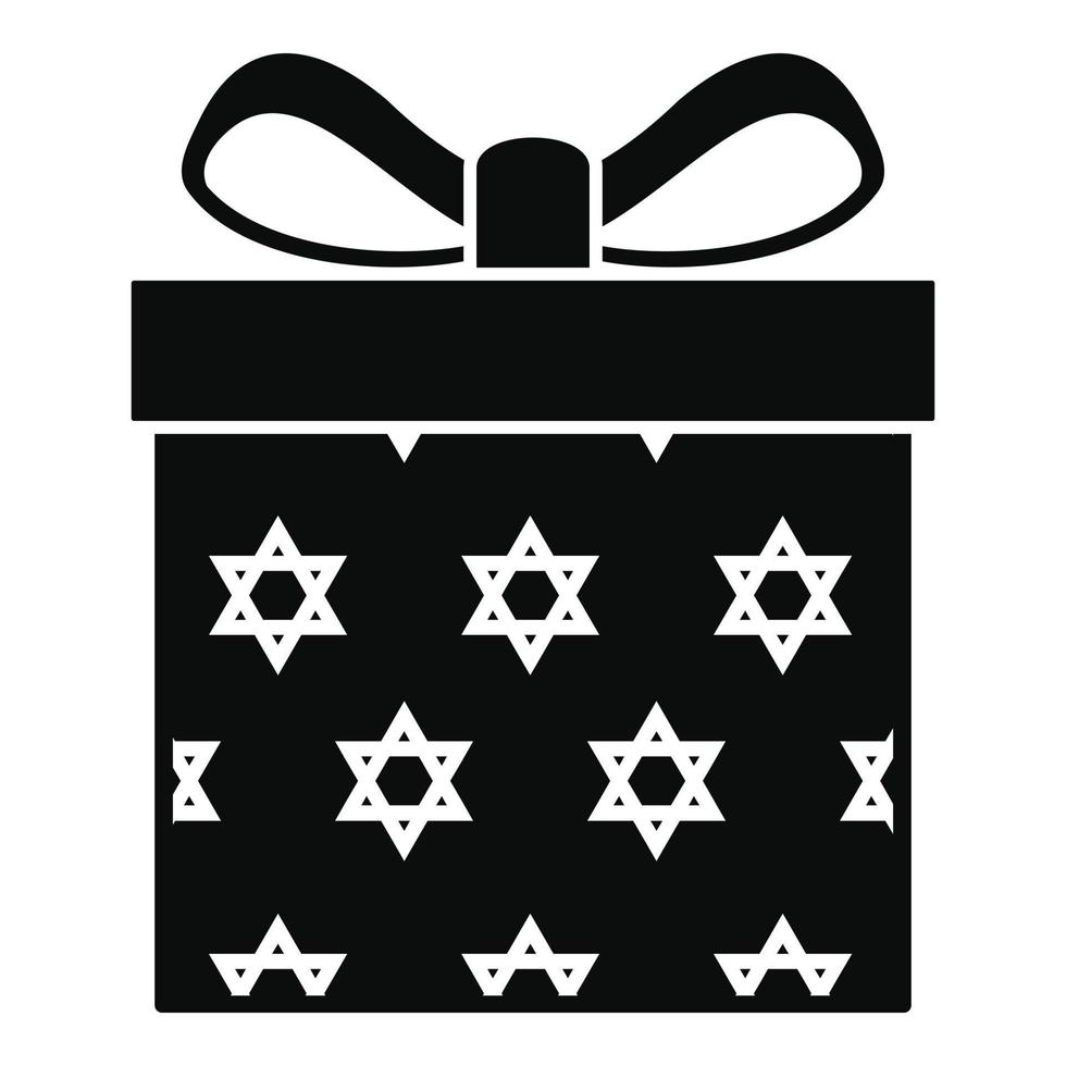 Jewish gift box icon, simple style vector