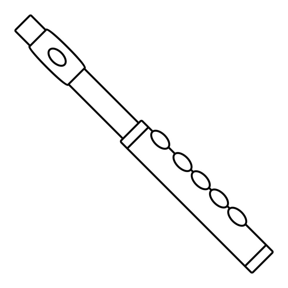 Flute icon, outline style vector