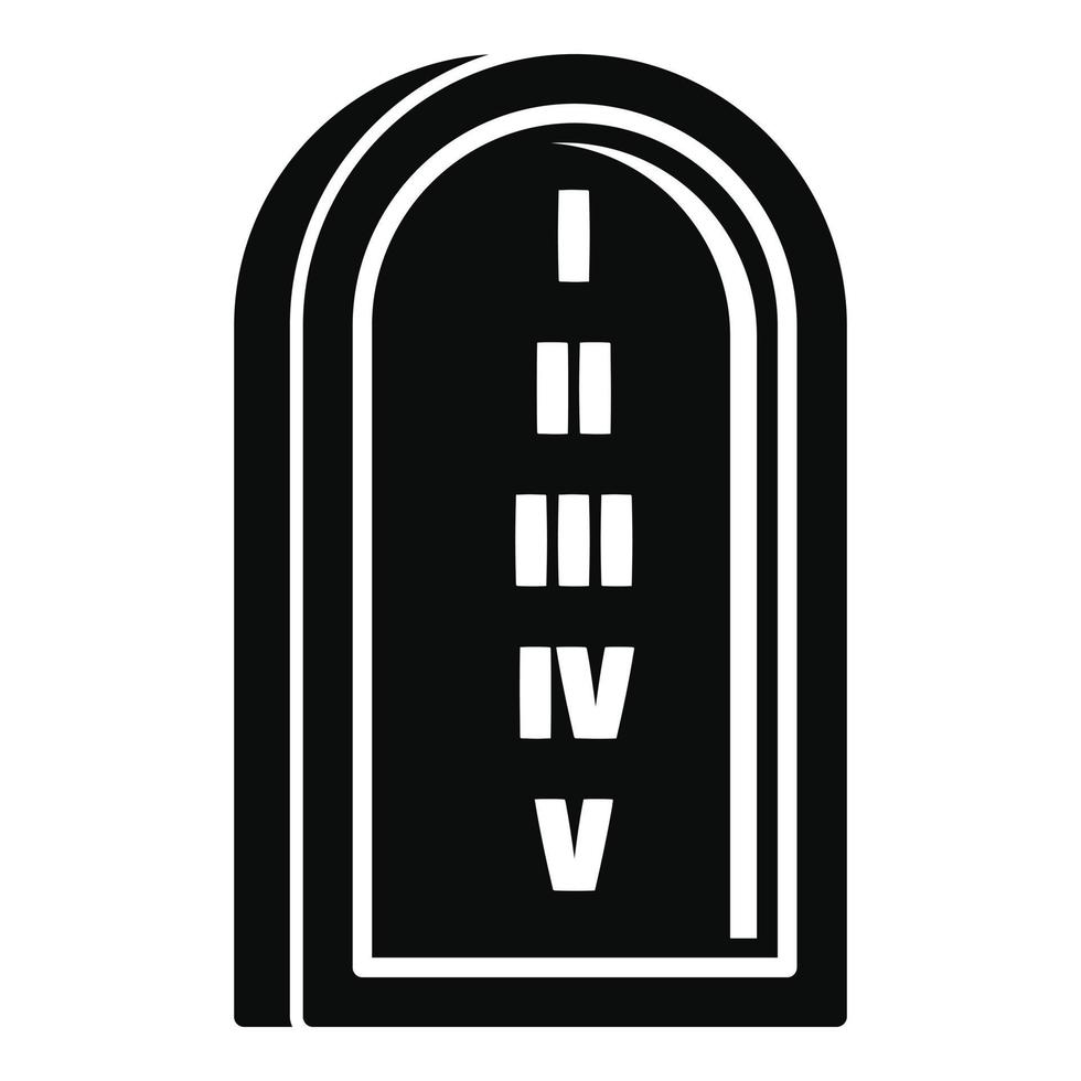 Jewish stone tablet icon, simple style vector