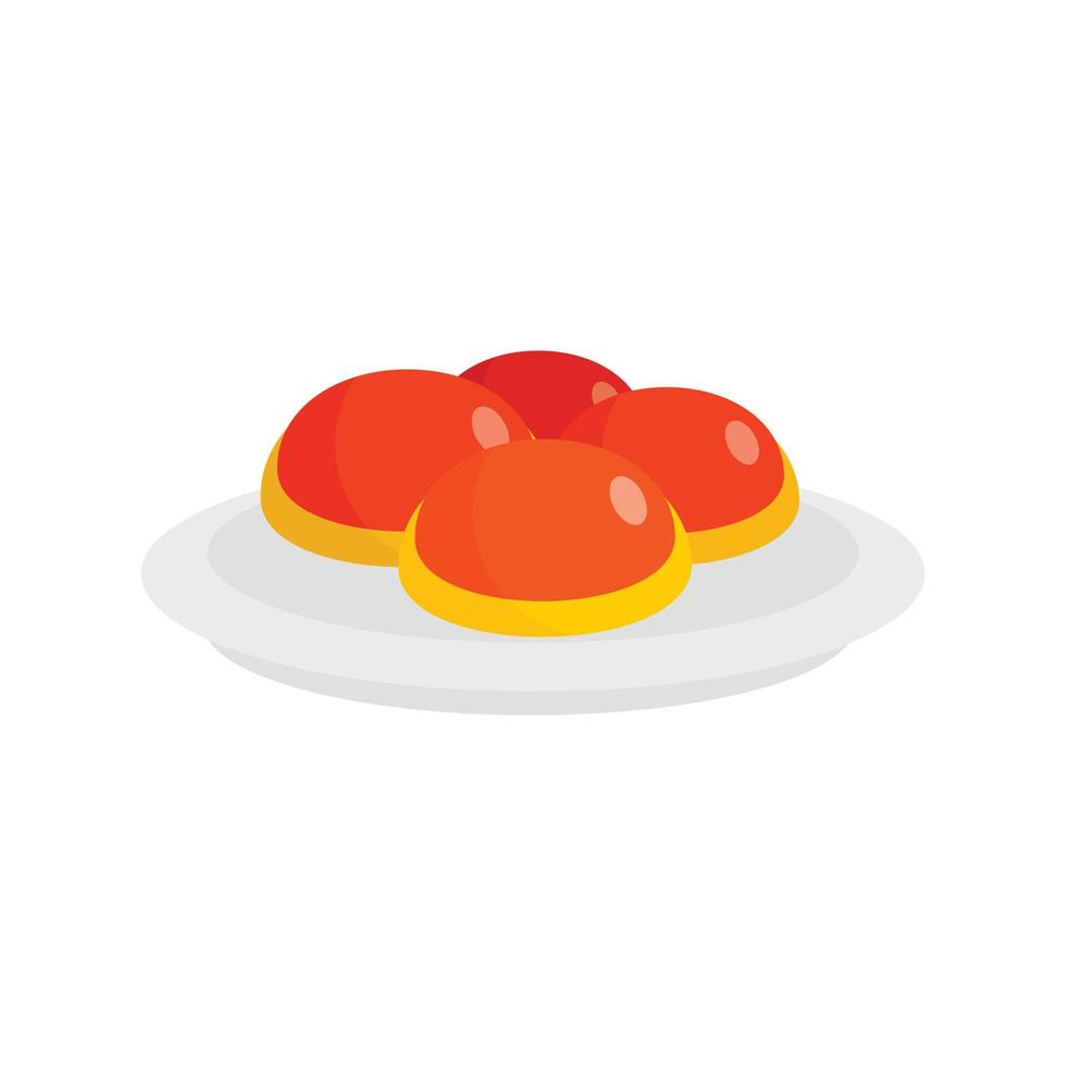 Sweet jewish bakery on plate icon, flat style vector