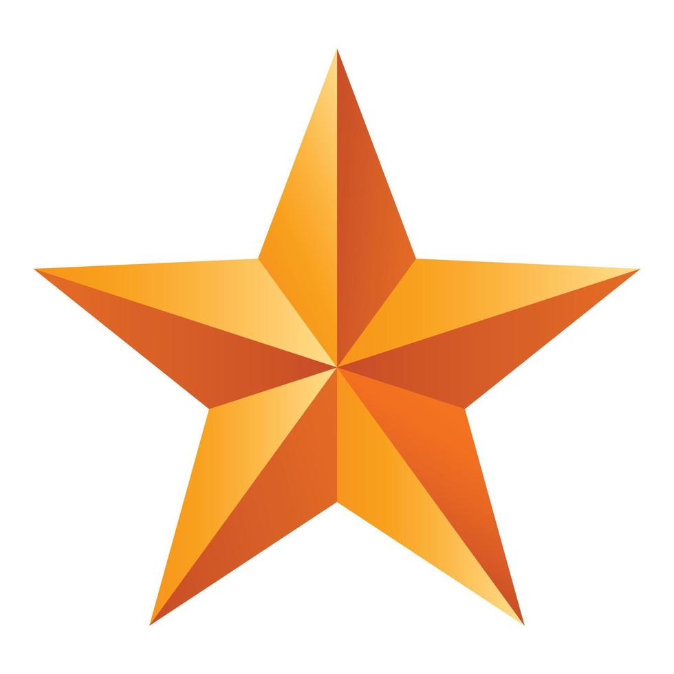 Gold xmas star icon, realistic style vector