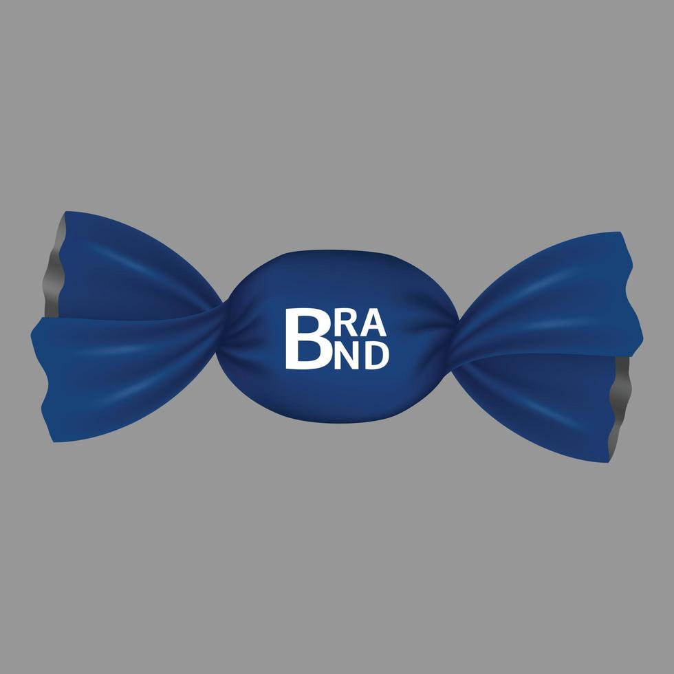 Blue brand bonbon icon, realistic style vector