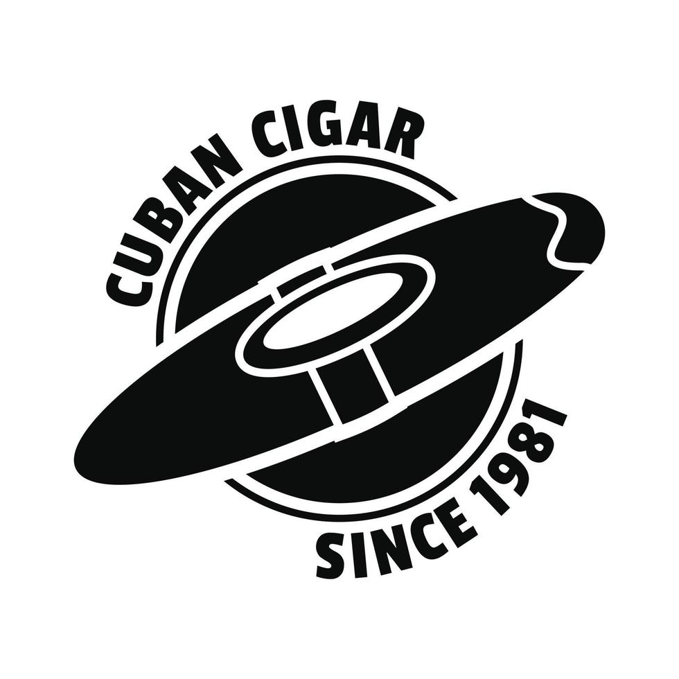 Old cuban cigar logo, simple style vector