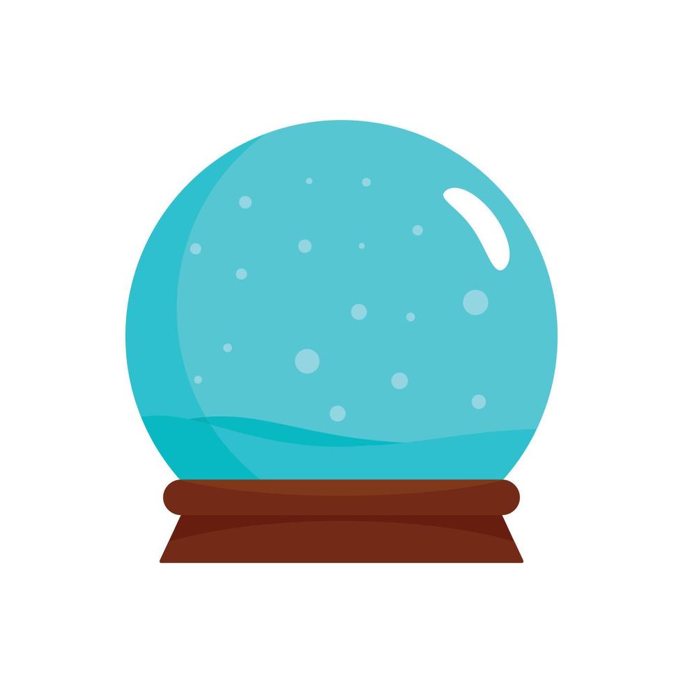 icono de bola de cristal de nieve, estilo plano vector