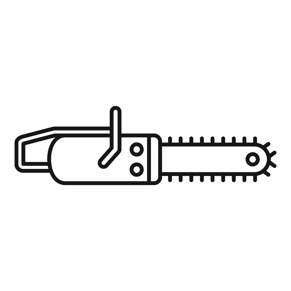 Chainsaw icon, outline style vector
