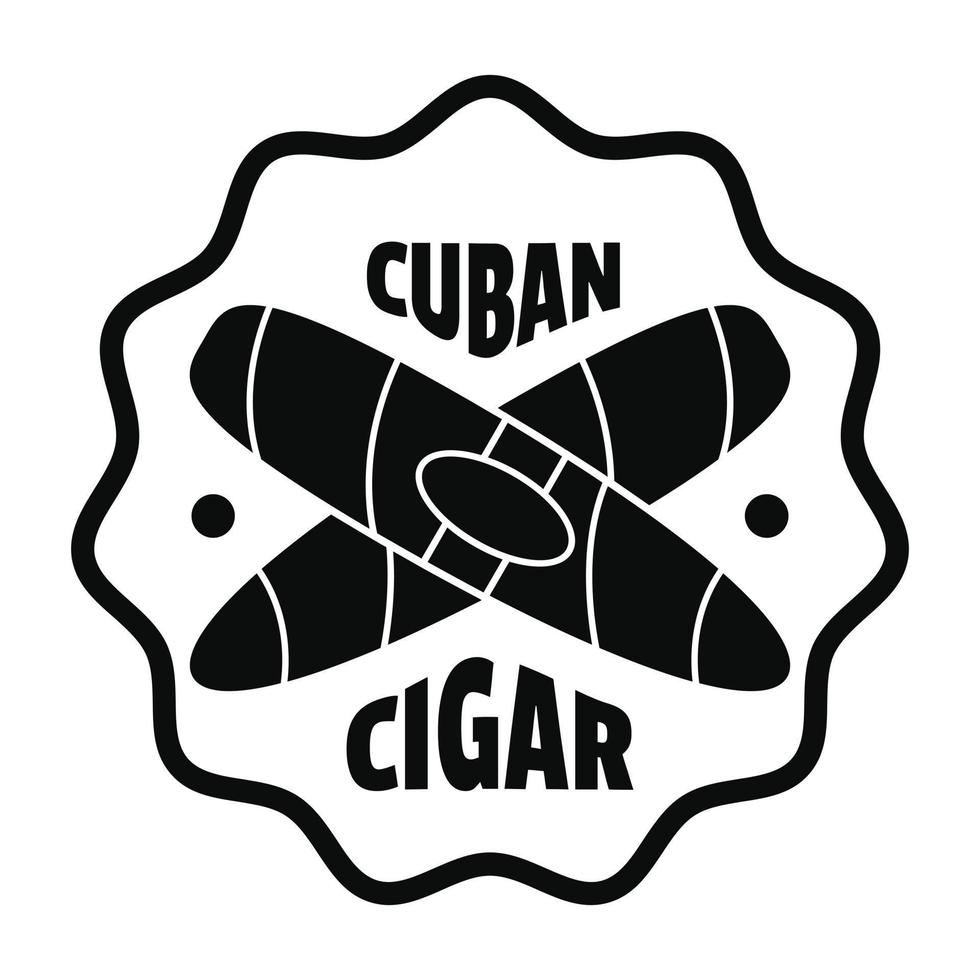 Cuban cigar logo, simple style vector