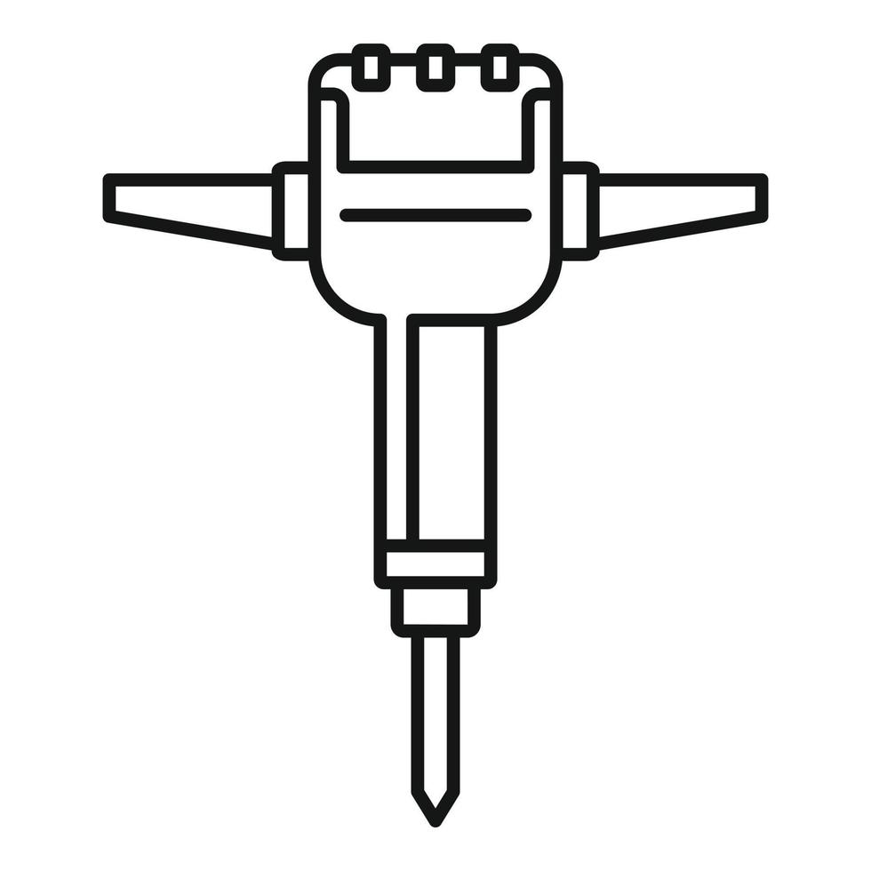 Impact rock drill icon, outline style vector