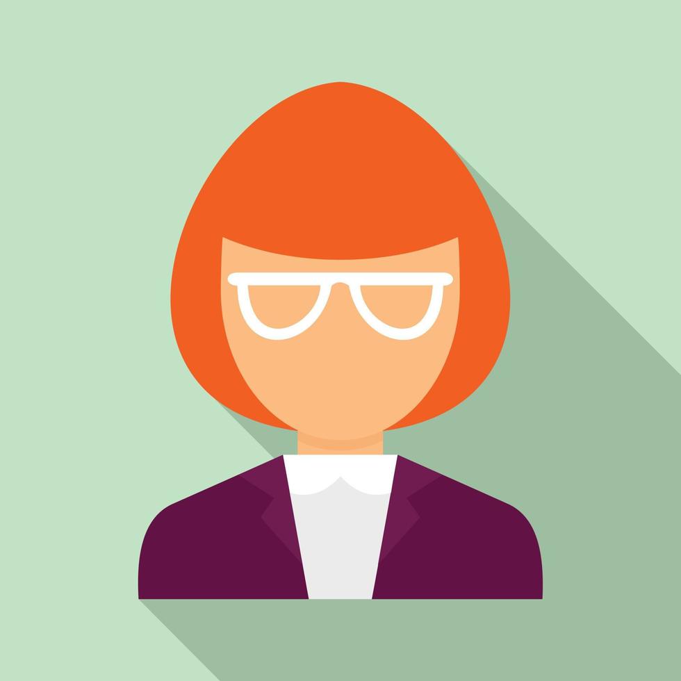 Museum woman guide icon, flat style vector