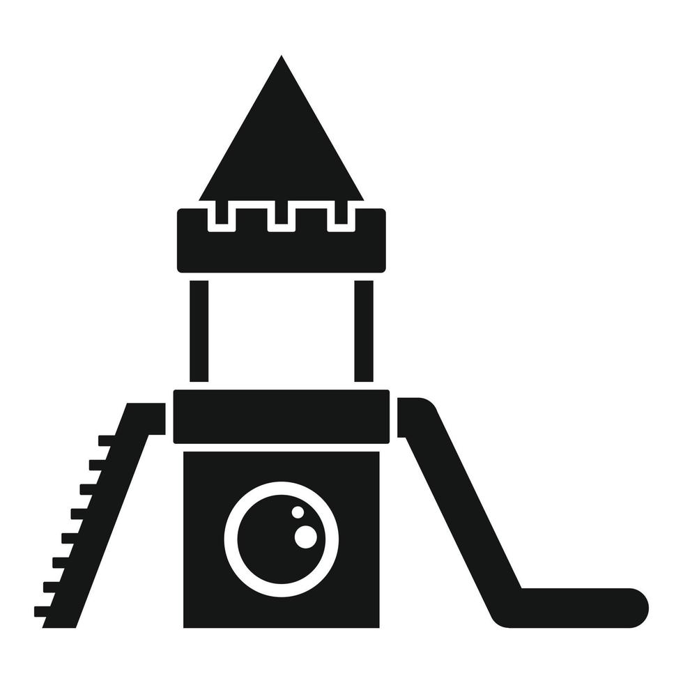 icono de castillo de niño de madera, estilo simple vector