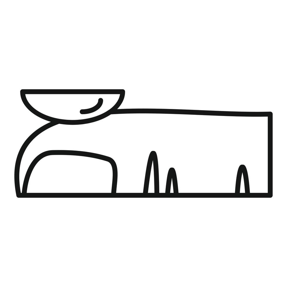 Contact lens finger icon, outline style vector