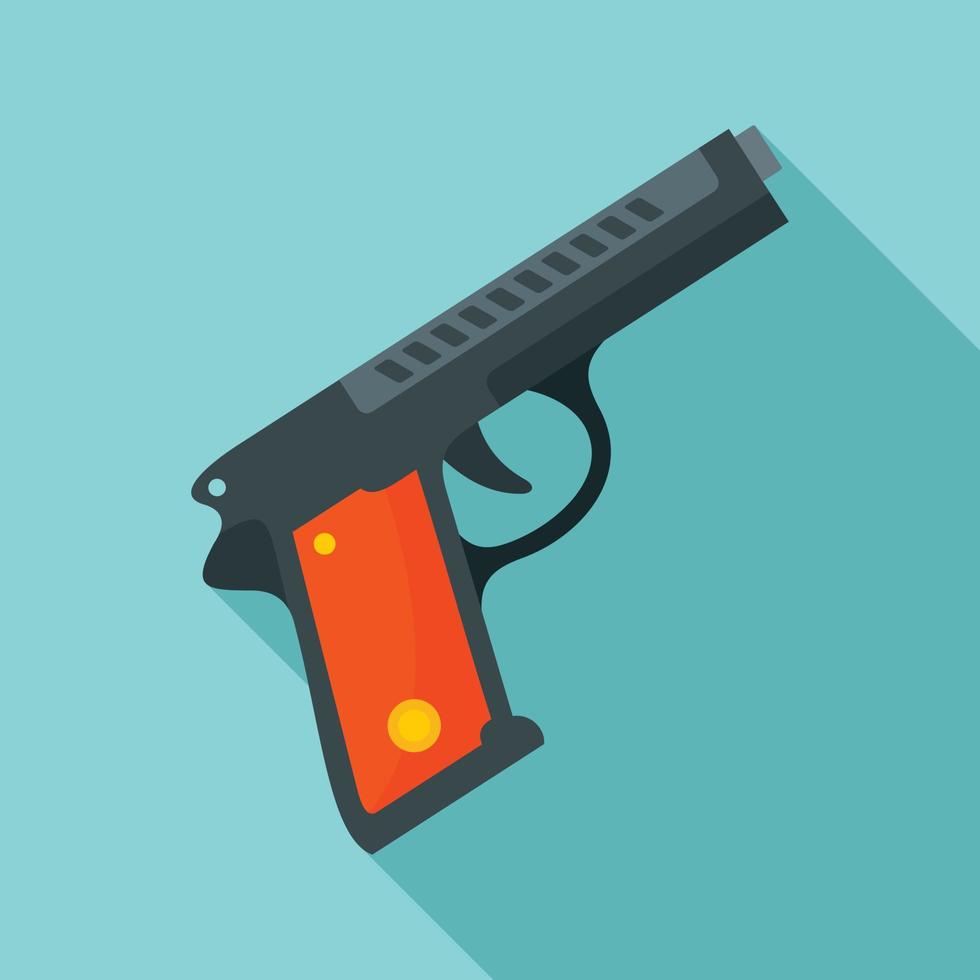 icono de pistola, estilo plano vector