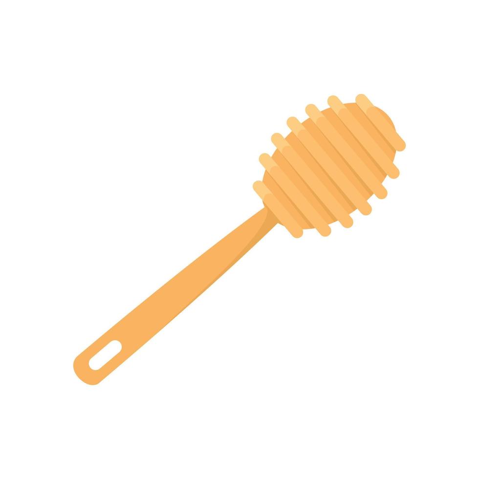 Wood spoon for honey icon, flat style vector