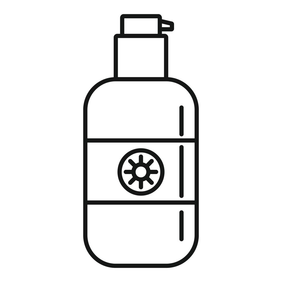 Sun protection dispenser icon, outline style vector