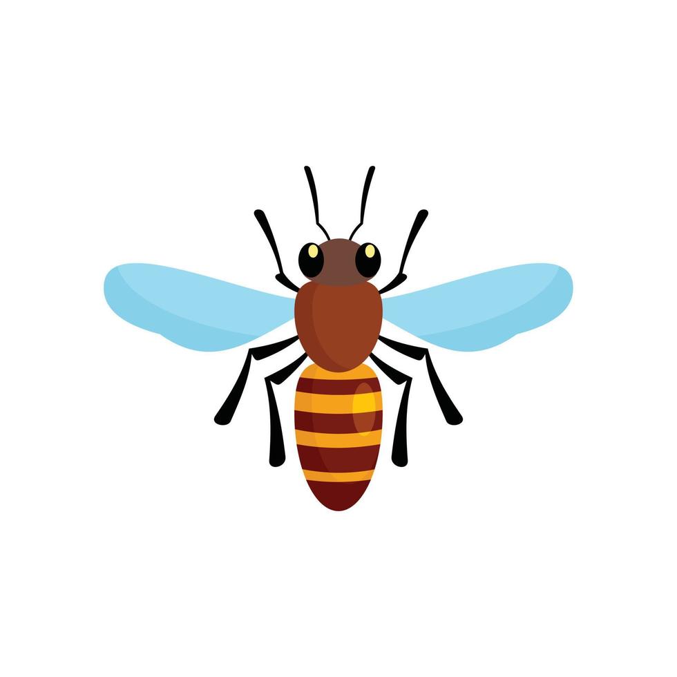 Bee queen of insect icon, flat style vector