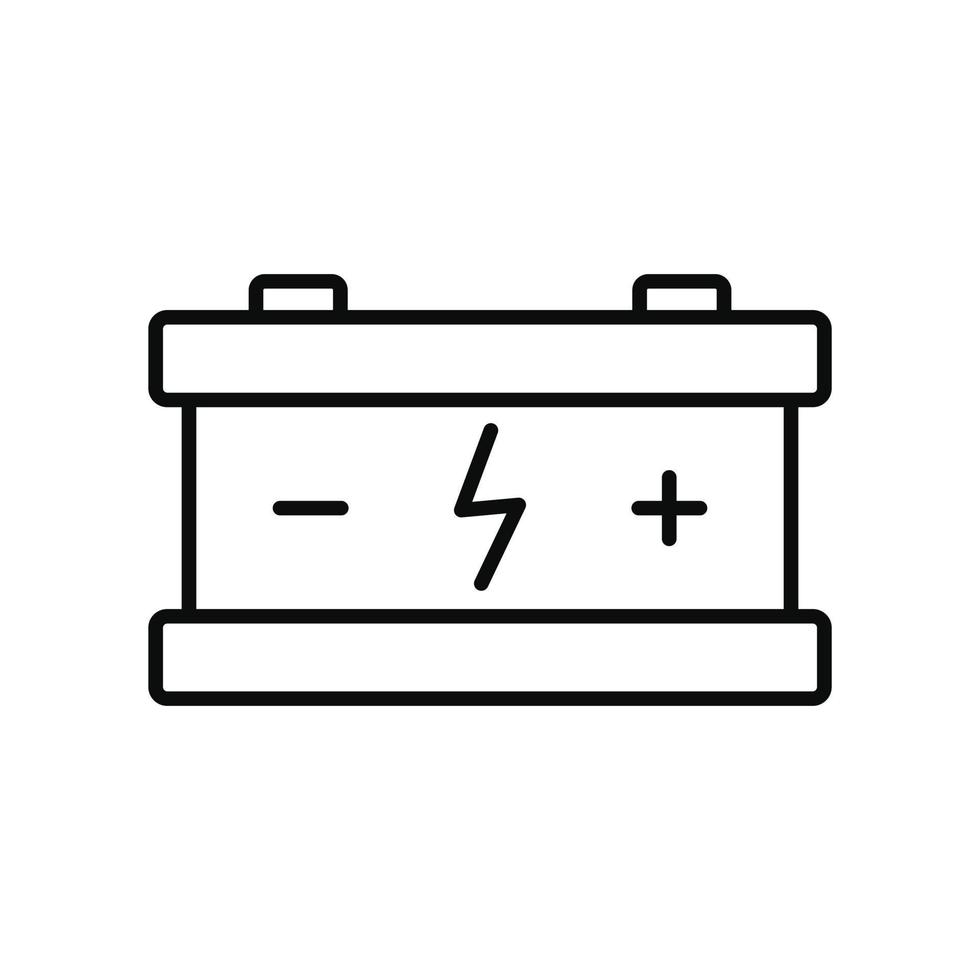 Eco car battery icon, outline style vector