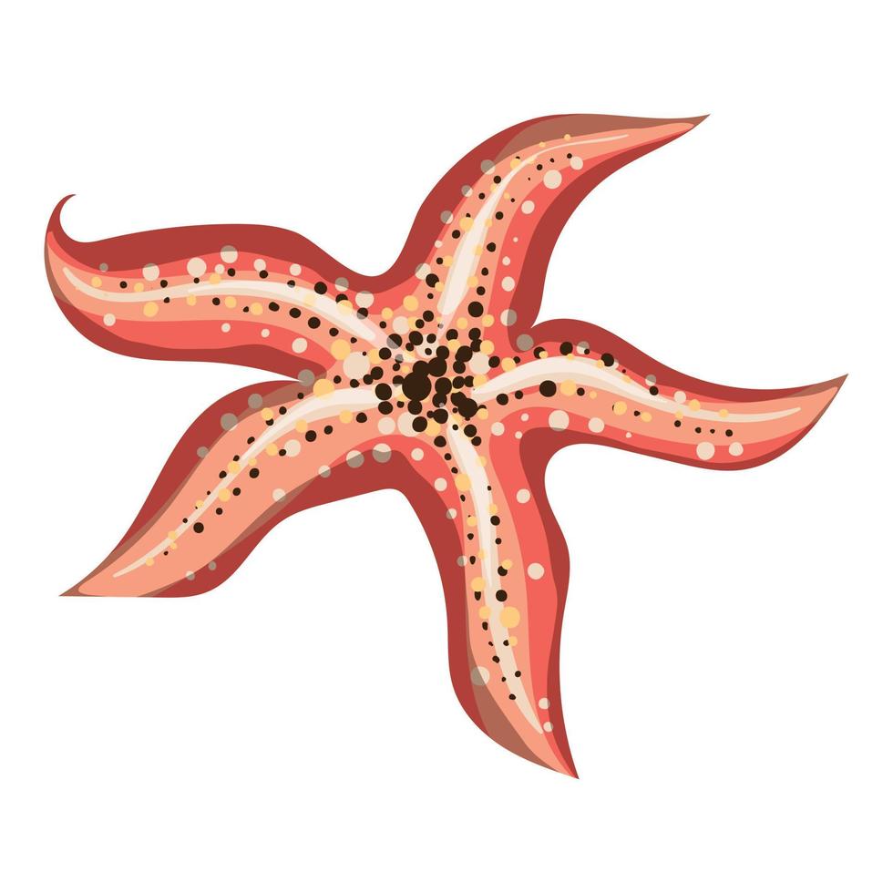 icono de estrella de mar, estilo de dibujos animados vector