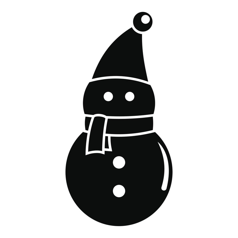 icono de muñeco de nieve, estilo simple vector