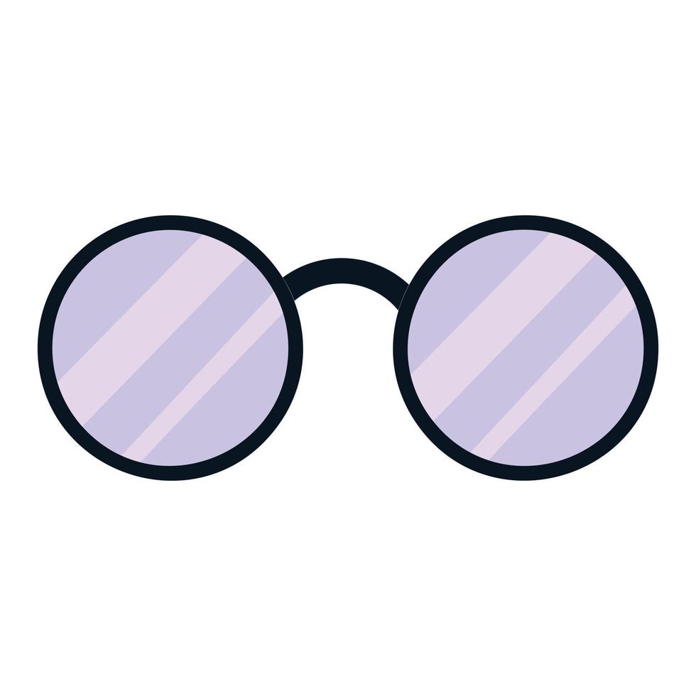 Round glasses icon, cartoon style vector