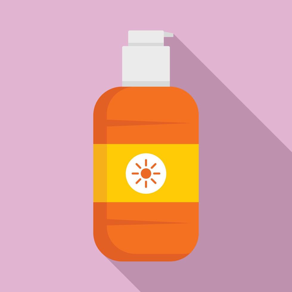 Sun protection dispenser icon, flat style vector