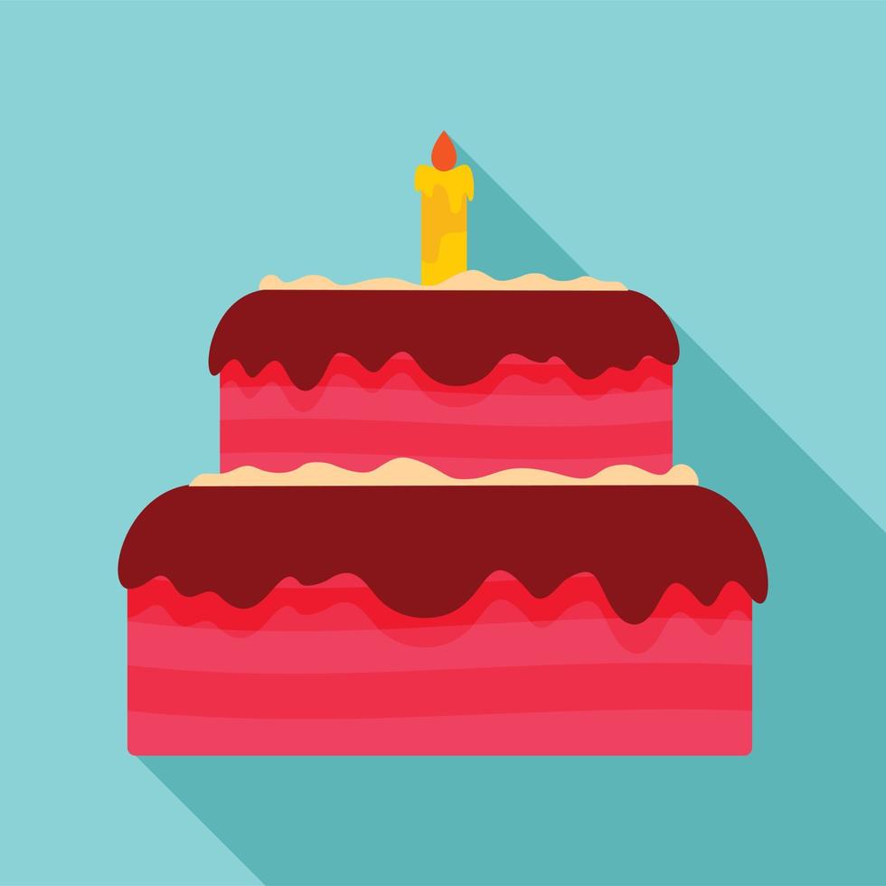 Vanilla cake icon, flat style vector