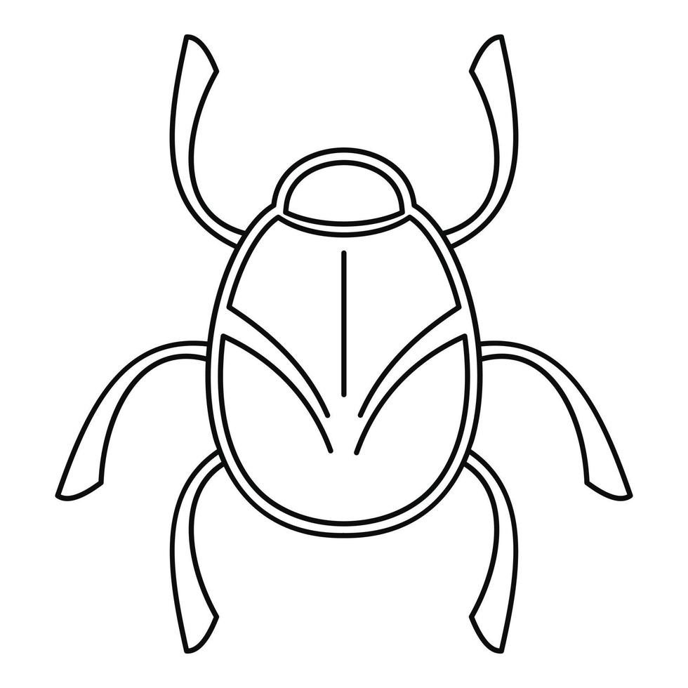 Golden bug icon, outline style vector