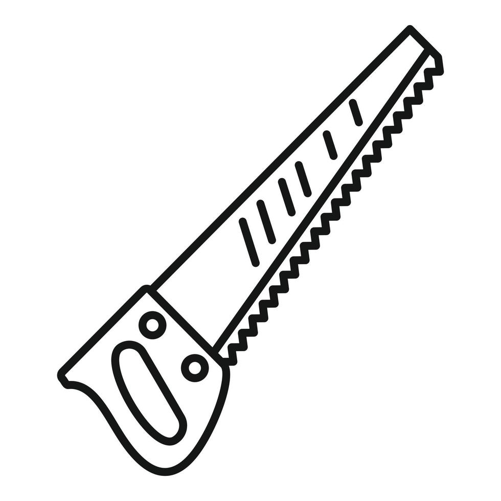 Hand saw icon, outline style vector