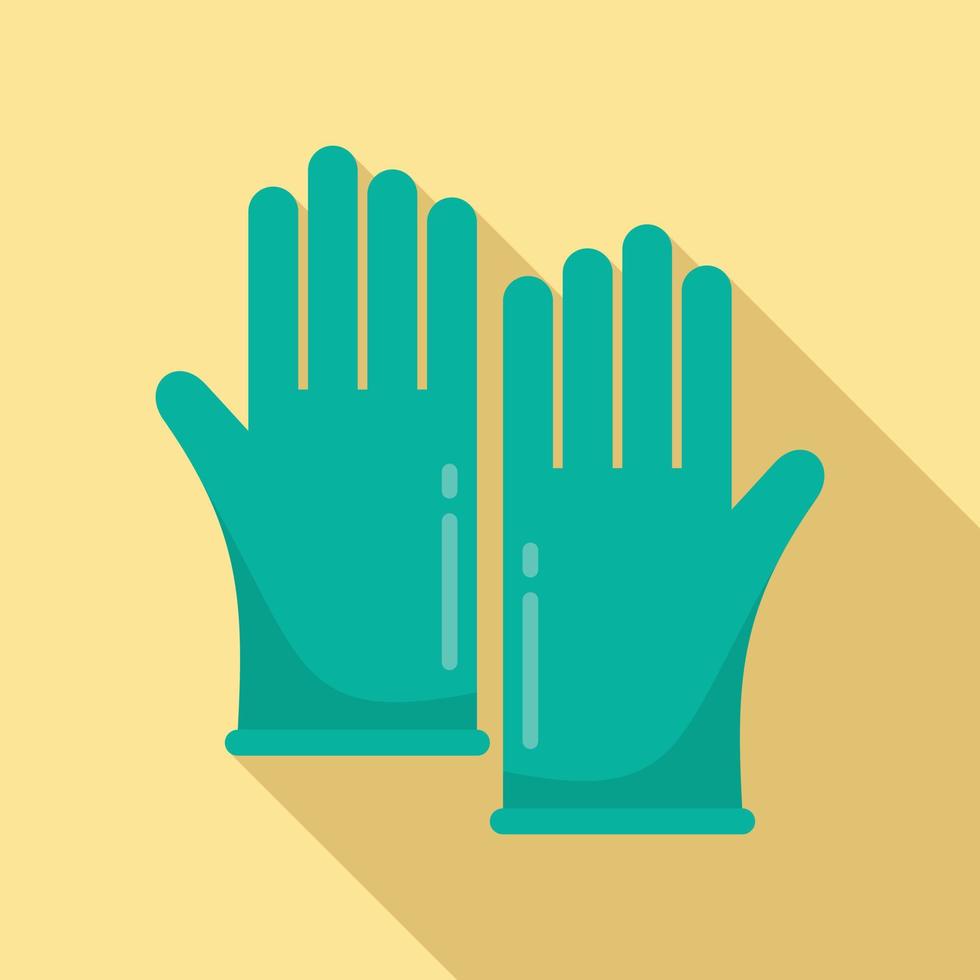 Forensic lab gloves icon, flat style vector