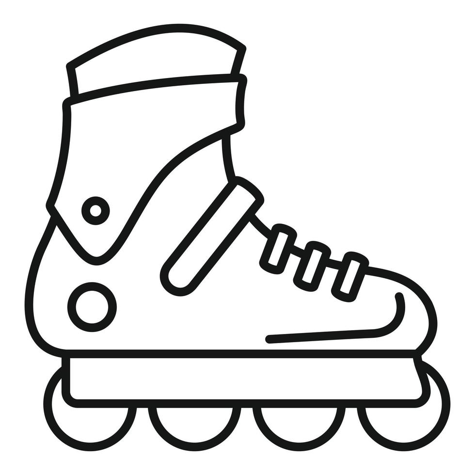 icono de patines de carril profesional, estilo de esquema vector