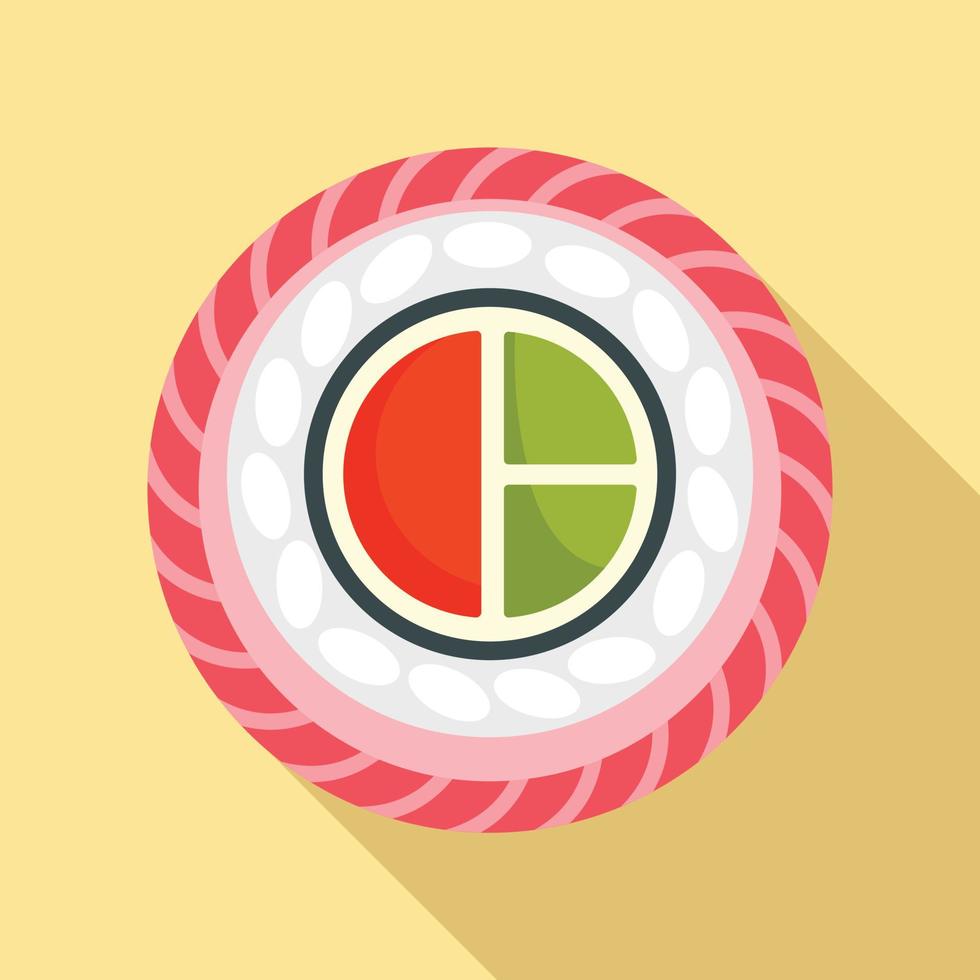 Mix sushi icon, flat style vector