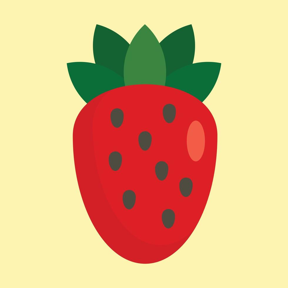 Strawberry icon, flat style vector