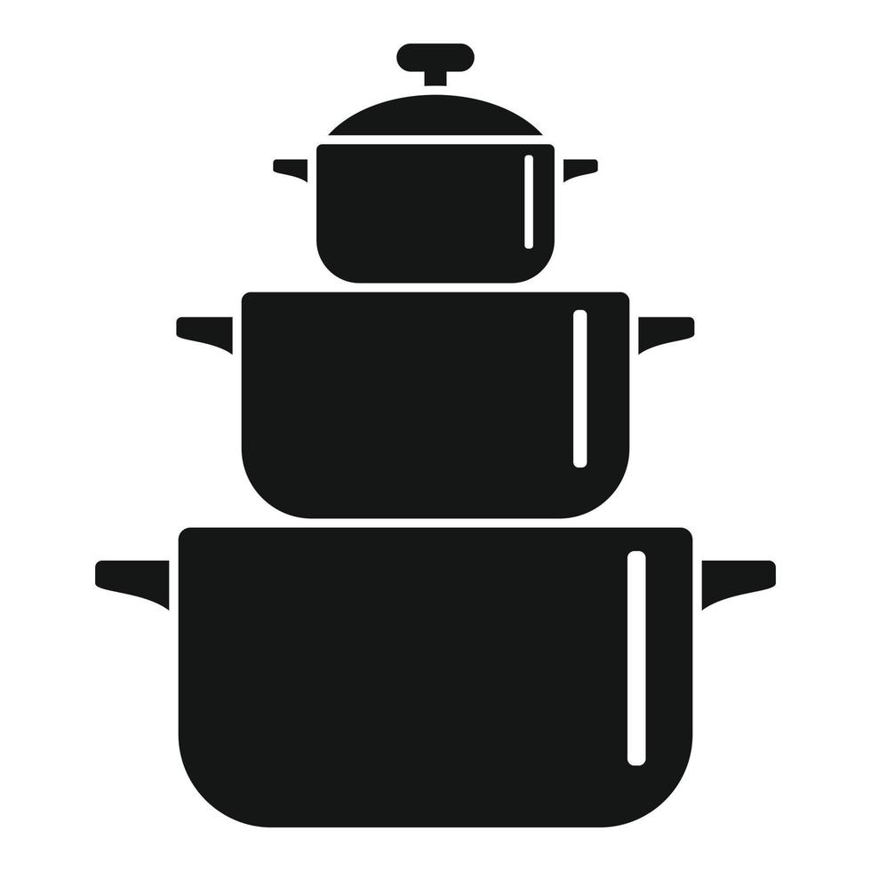 Cooking pan icon, simple style vector