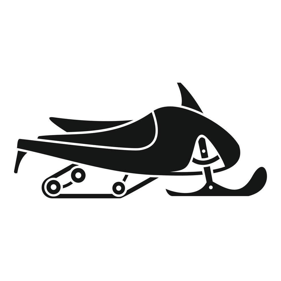 Small snowmobile icon, simple style vector