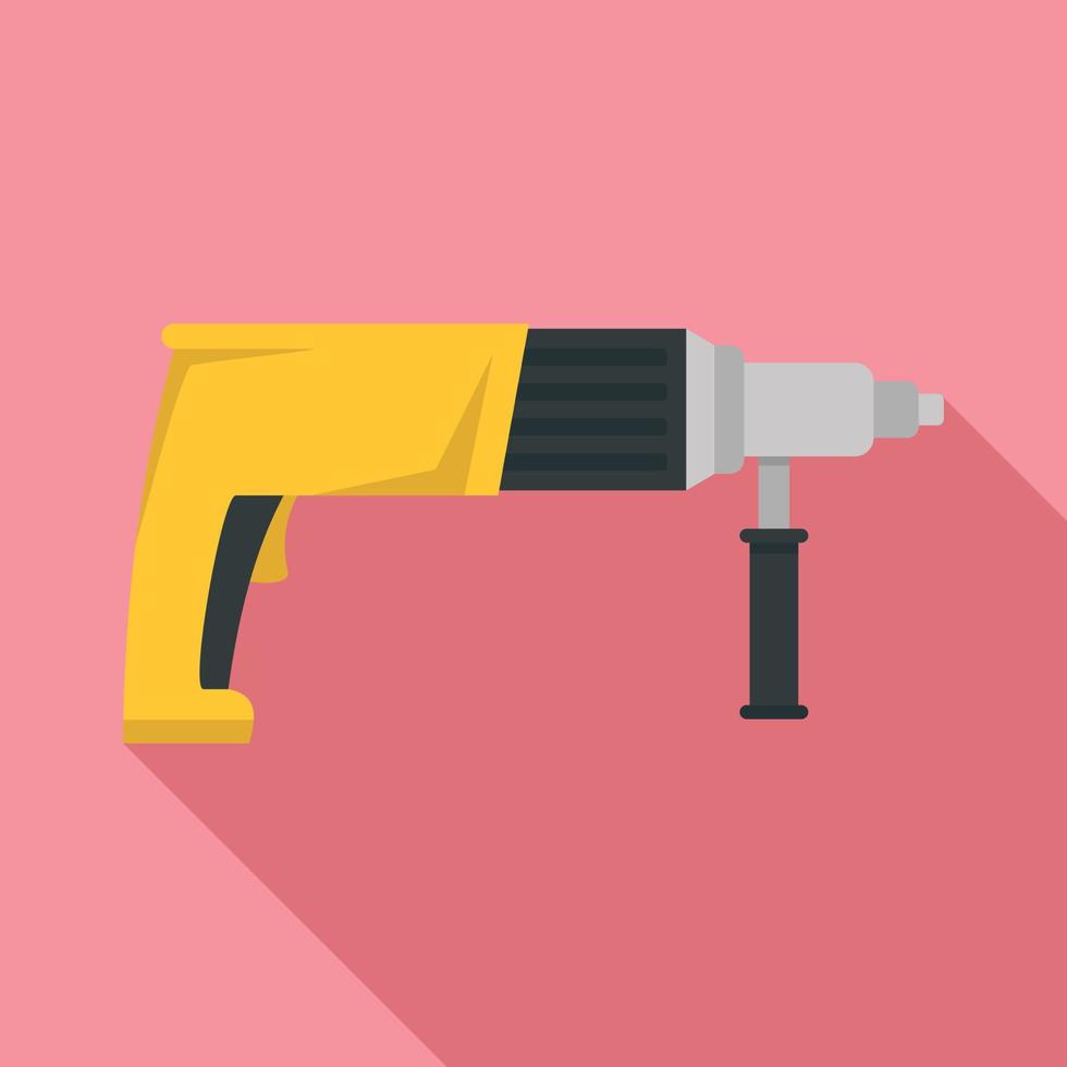 Electric drill icon, flat style vector
