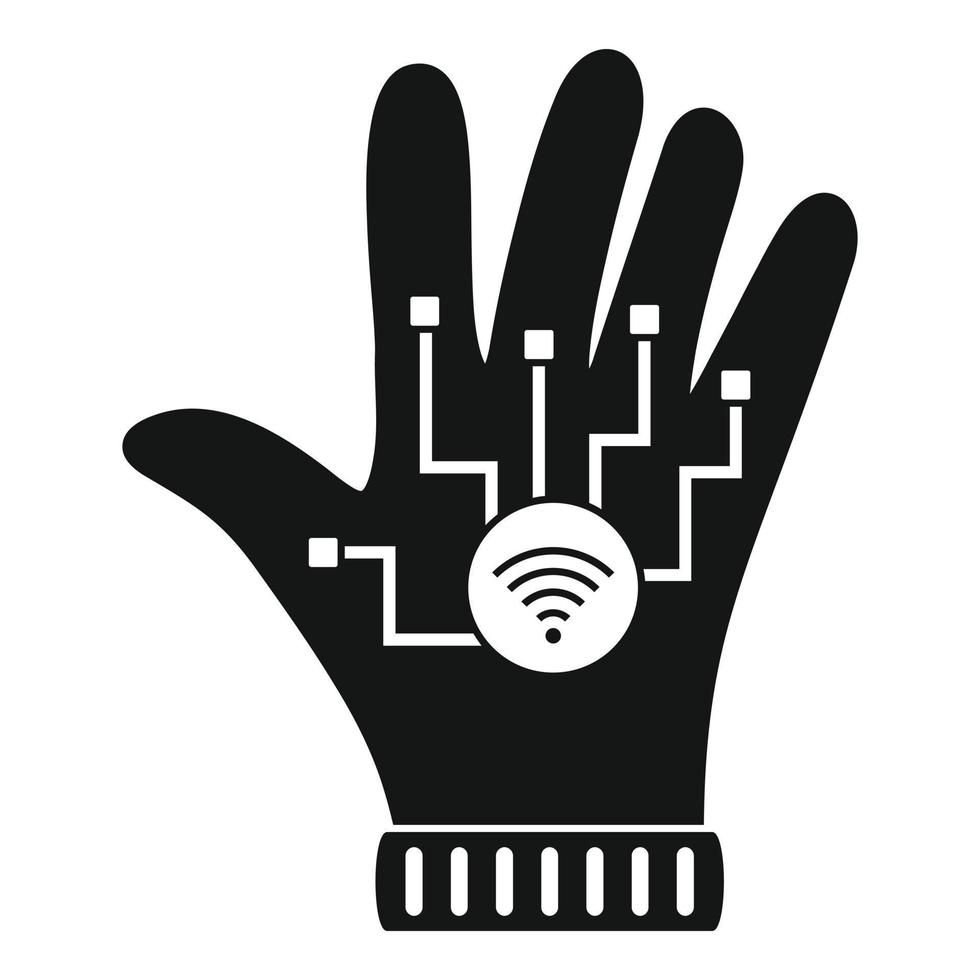 Nfc glove icon, simple style vector