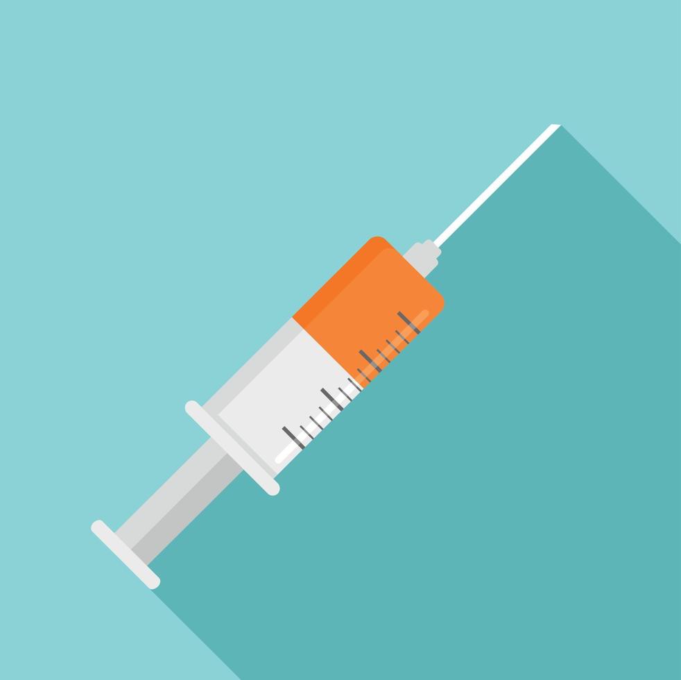 Syringe icon, flat style vector