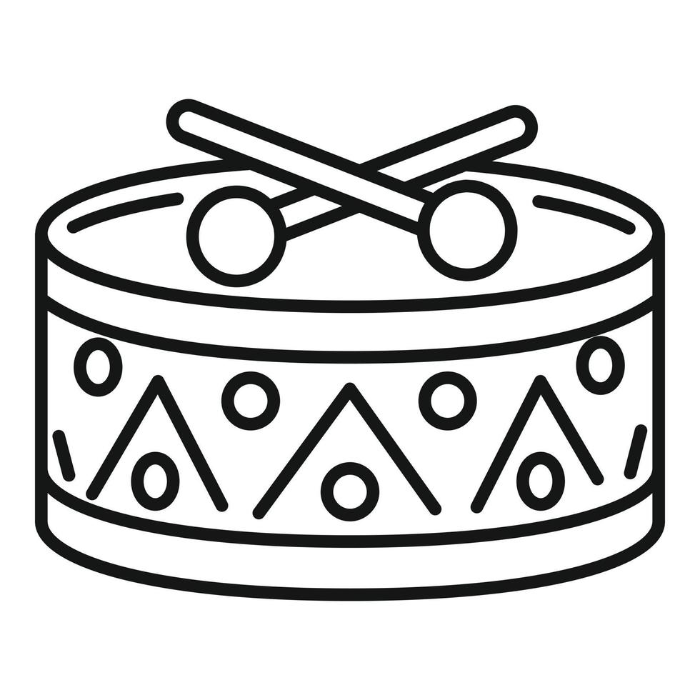 Drums toy icon, outline style vector