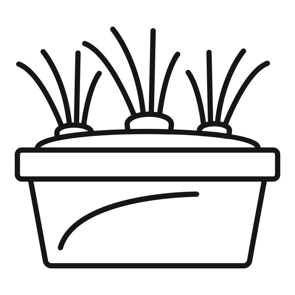 icono de olla molida de zanahoria, estilo de esquema vector