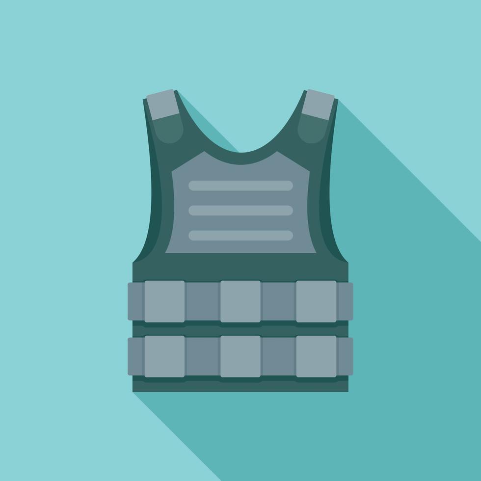 Bulletproof vest icon, flat style vector