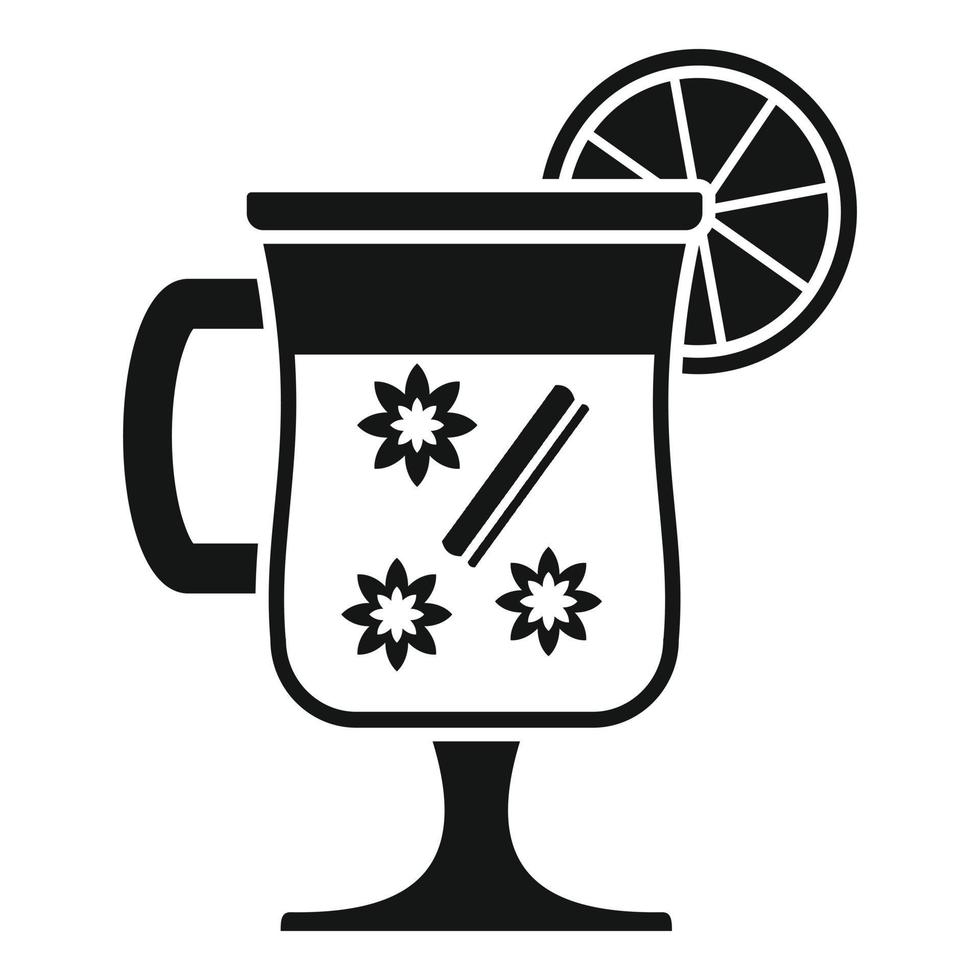 Mulled wine drink icon, simple style vector