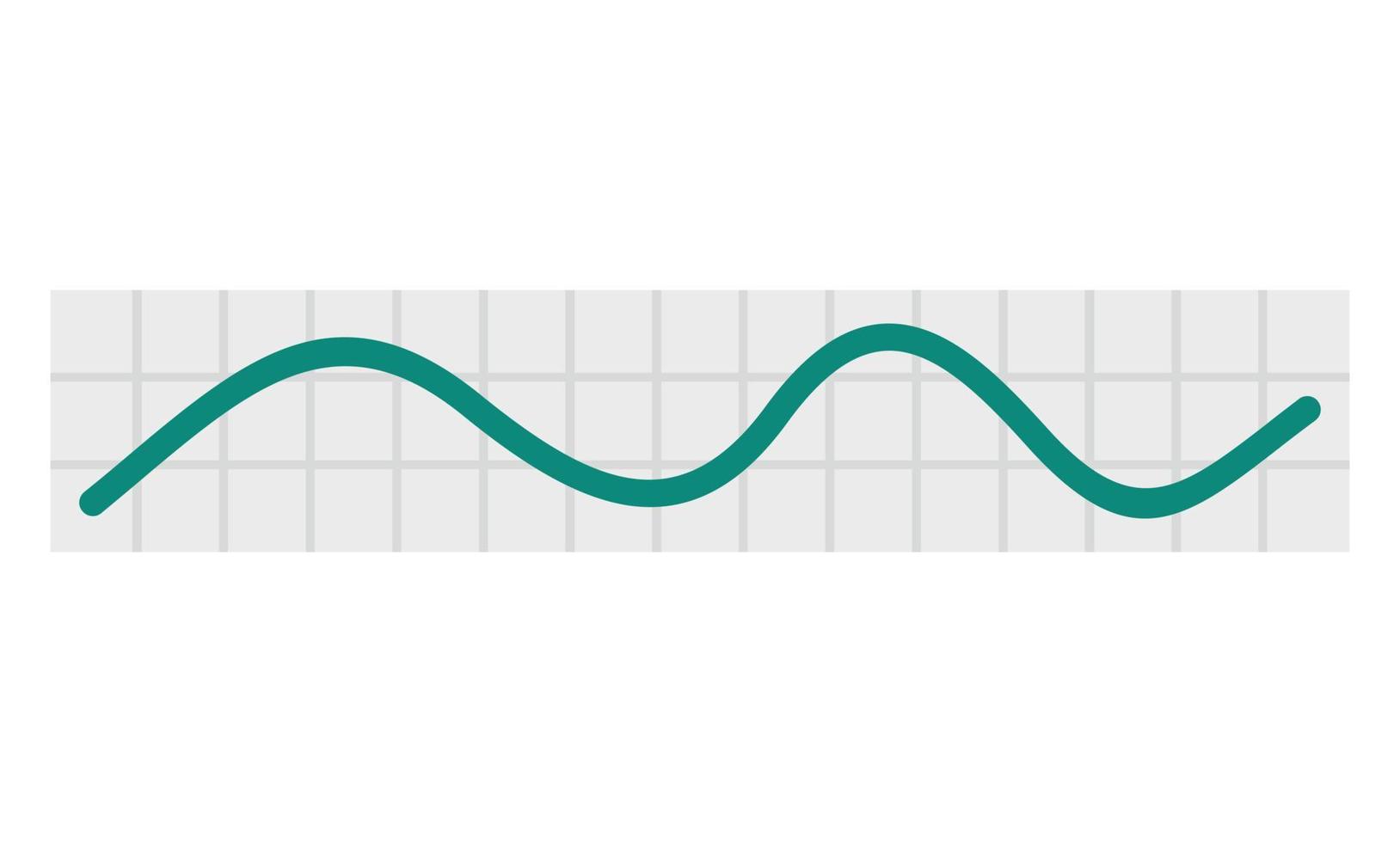 Green linear graph icon, flat style vector