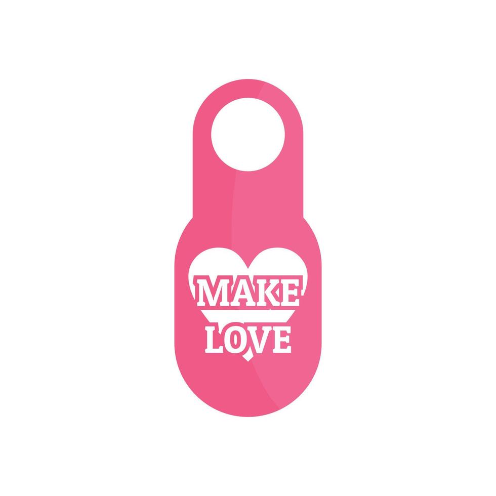 Make love door tag icon, flat style vector