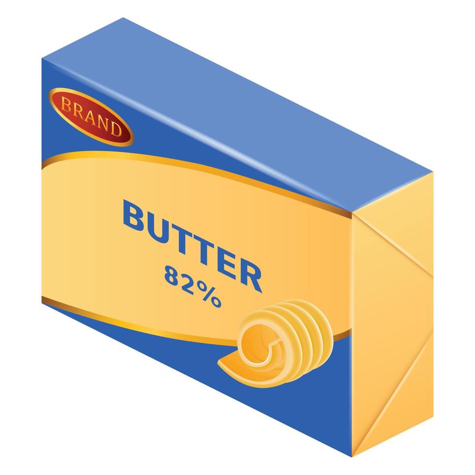 icono de mantequilla comercial, estilo realista vector