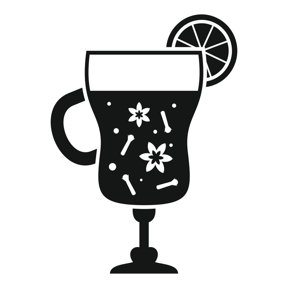 Mulled wine glass icon, simple style vector