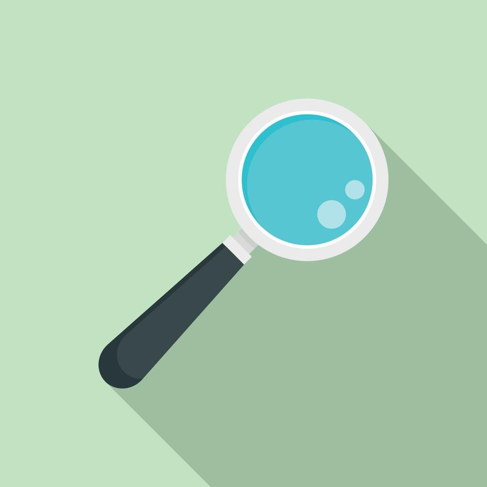 Lab magnify glass icon, flat style vector