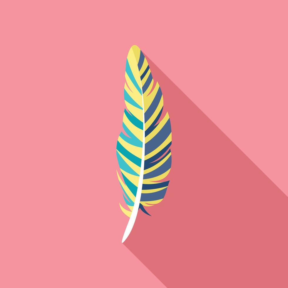Hipster feather icon, flat style vector