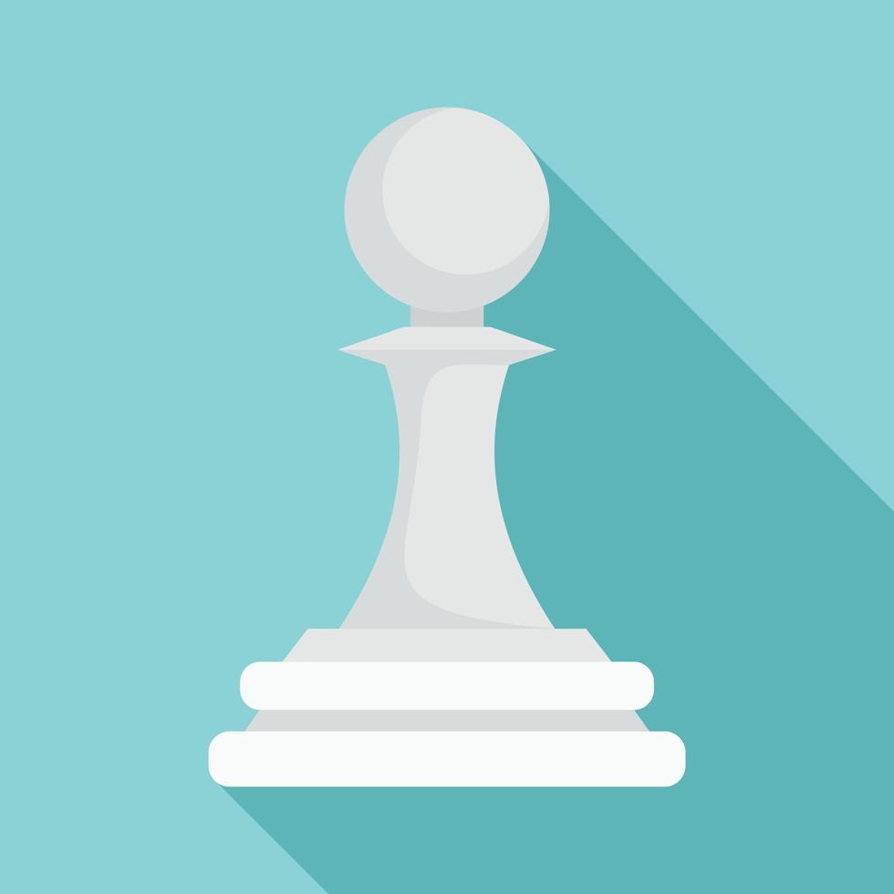 White pawn piece icon, flat style vector