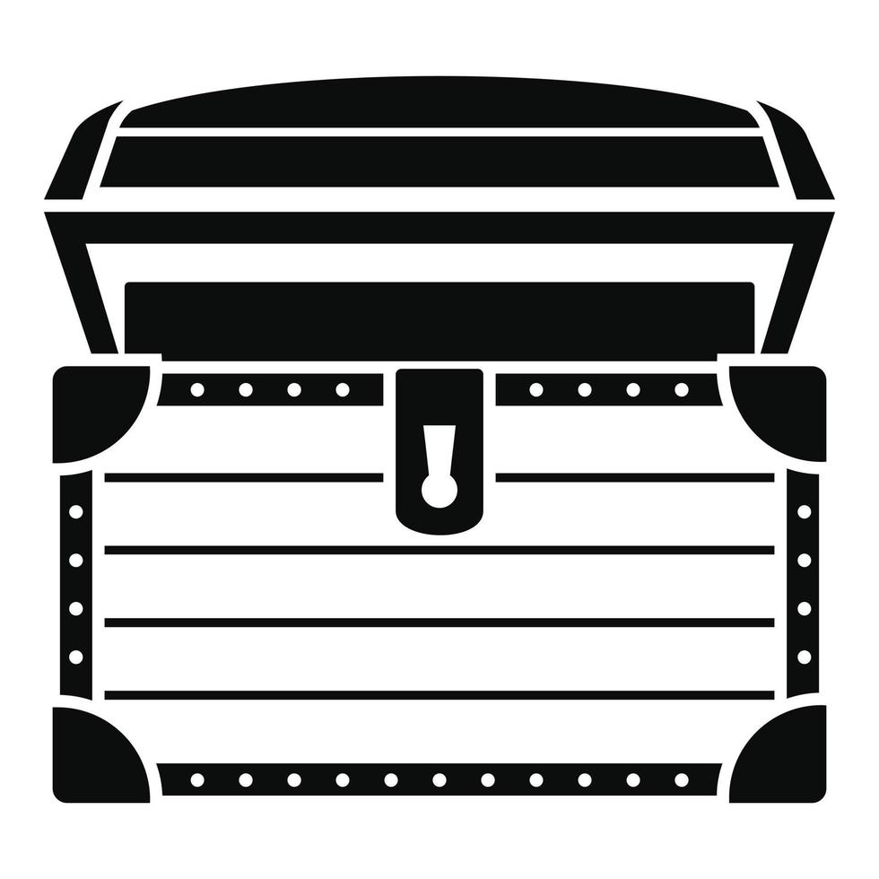 Treasure chest icon, simple style vector