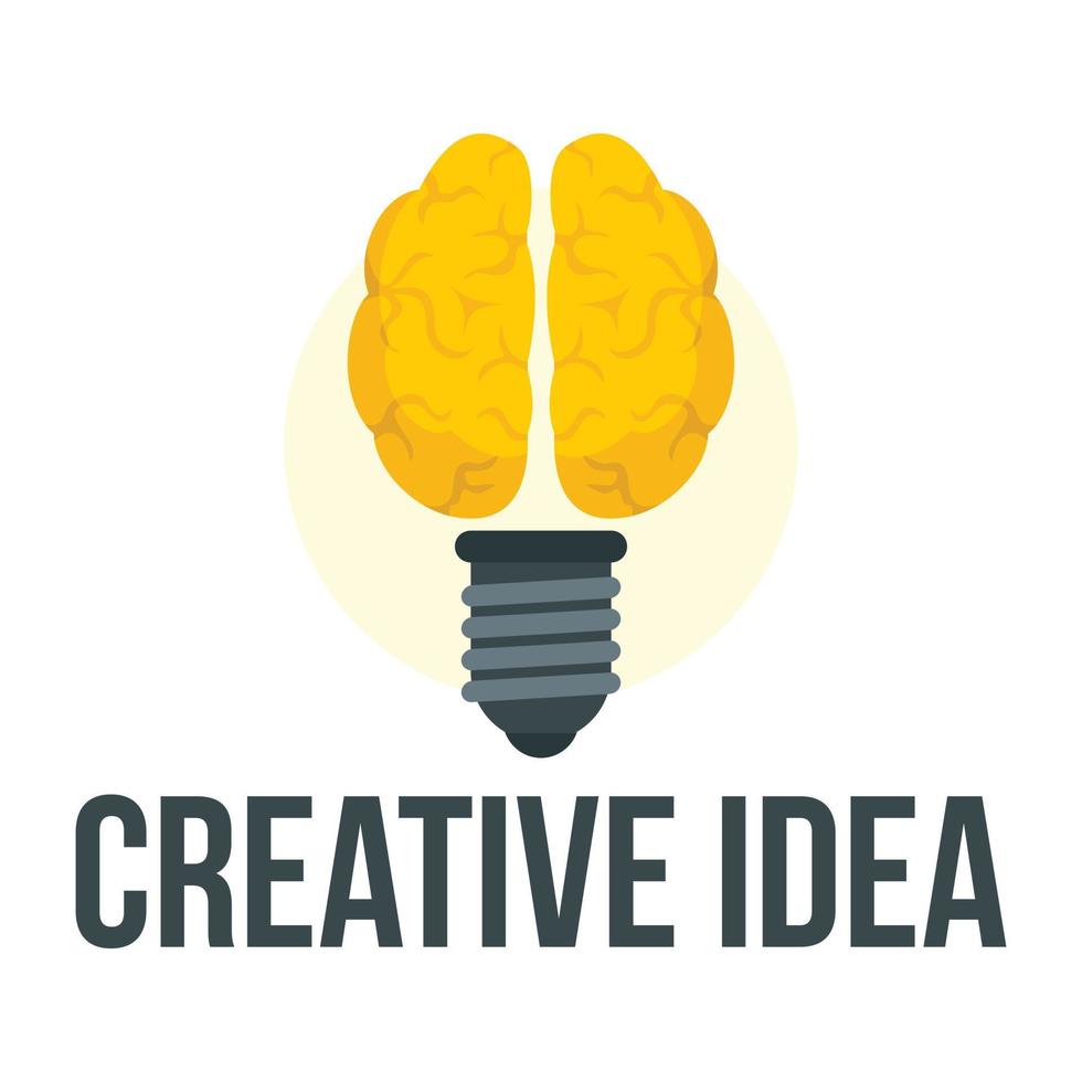 logotipo de idea creativa mental, estilo plano vector