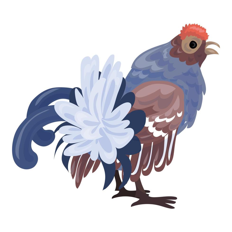 icono de pollo exótico, estilo de dibujos animados vector