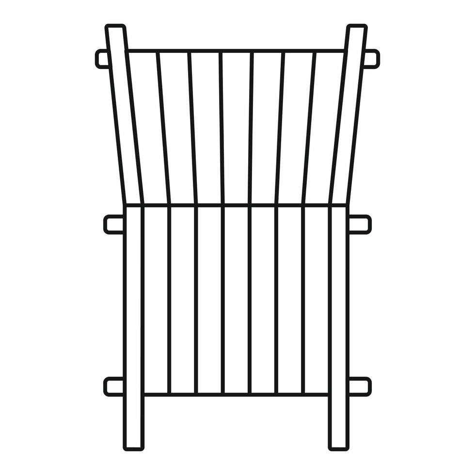 Beach deck chair icon, outline style vector